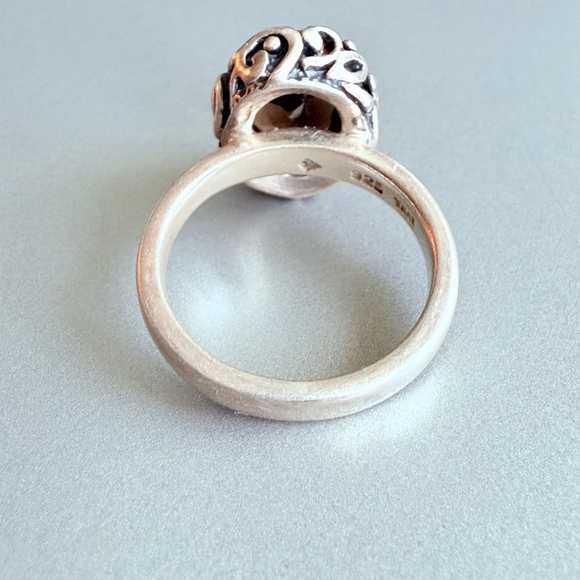 Silpada Classic 3 CT Smokey Quartz Sterling Silver 925 Filigree Retired Ring - Picture 8 of 12